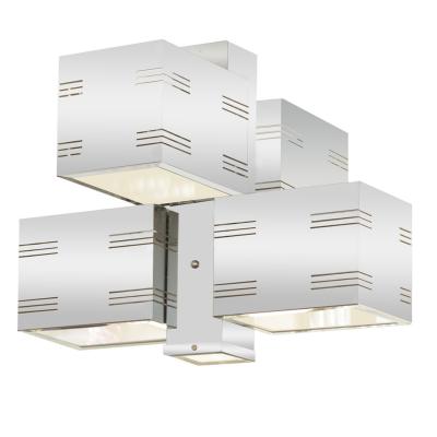 Gaetano Sciolari Cubist Chrome Chandelier 1960s