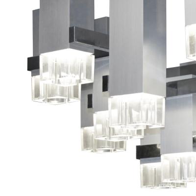Gaetano Sciolari Gaetano Sciolari Cubist Aluminum Chandelier 1970s