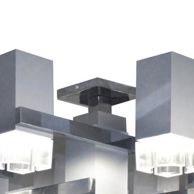 Gaetano Sciolari Gaetano Sciolari Cubist Aluminum Chandelier 1970s