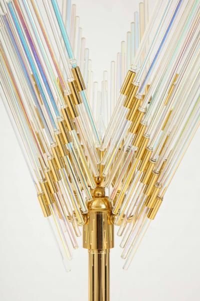 Gaetano Sciolari Gaetano Sciolari Iridescent and Gold Plated Standing Lamp