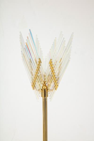 Gaetano Sciolari Gaetano Sciolari Iridescent and Gold Plated Standing Lamp
