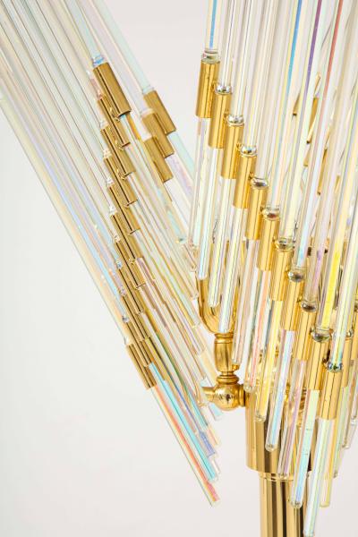 Gaetano Sciolari Gaetano Sciolari Iridescent and Gold Plated Standing Lamp