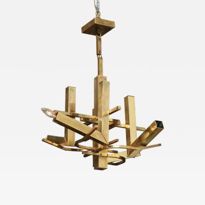 Gaetano Sciolari Gaetano Sciolari Mid Century Italian Modern Brass Eight Light Chandeliers