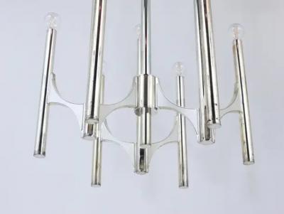 Gaetano Sciolari Gaetano Sciolari Sirius Silver Plated Mid Century Chandelier Lightolier Italy