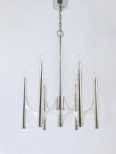 Gaetano Sciolari Gaetano Sciolari Sirius Silver Plated Mid Century Chandelier Lightolier Italy