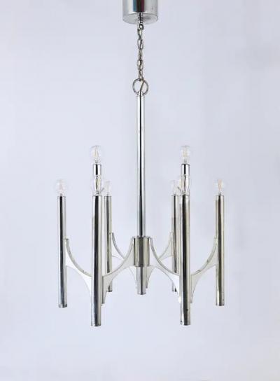 Gaetano Sciolari Gaetano Sciolari Sirius Silver Plated Mid Century Chandelier Lightolier Italy