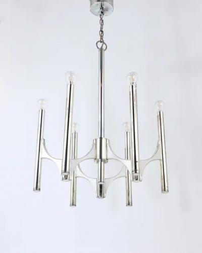Gaetano Sciolari Gaetano Sciolari Sirius Silver Plated Mid Century Chandelier Lightolier Italy