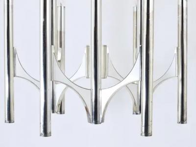 Gaetano Sciolari Gaetano Sciolari Sirius Silver Plated Mid Century Chandelier Lightolier Italy