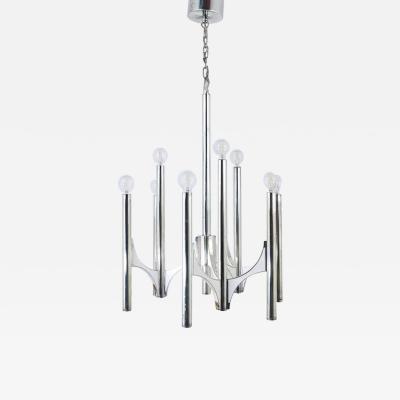 Gaetano Sciolari Gaetano Sciolari Sirius Silver Plated Mid Century Chandelier Lightolier Italy