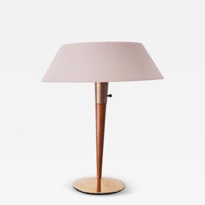 Gaetano Sciolari Gaetano Sciolari fine table lamp brass walnut white plexiglass mod A 1 1960