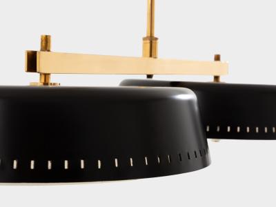 Gaetano Sciolari Gaetano Sciolari for Stilnovo painted metal brass pulley chandelier 1950