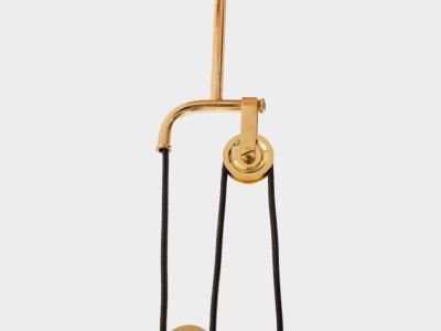 Gaetano Sciolari Gaetano Sciolari for Stilnovo painted metal brass pulley chandelier 1950