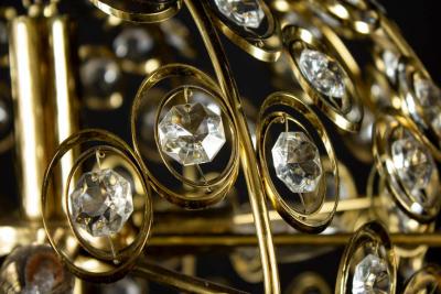 Gaetano Sciolari Globe and Diamond Crystal Midcentury Chandelier by Gaetano Sciolari 1960