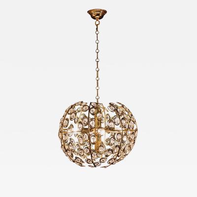 Gaetano Sciolari Globe and Diamond Crystal Midcentury Chandelier by Gaetano Sciolari 1960