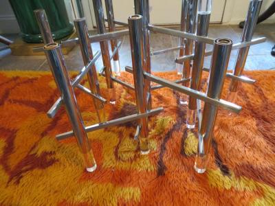 Gaetano Sciolari Gorgeous Gaetano Sciolari 1970s Chrome and Lucite Chandelier Midcentury