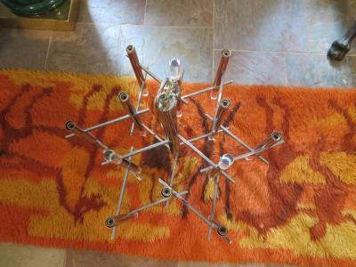 Gaetano Sciolari Gorgeous Gaetano Sciolari 1970s Chrome and Lucite Chandelier Midcentury