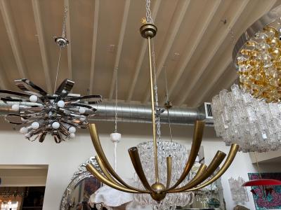 Gaetano Sciolari Italian Modern Brass Chandelier
