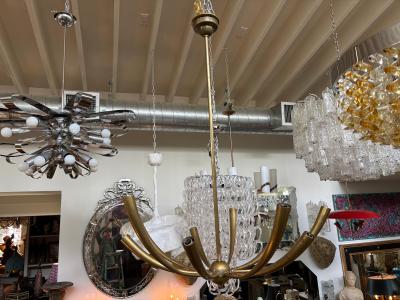 Gaetano Sciolari Italian Modern Brass Chandelier