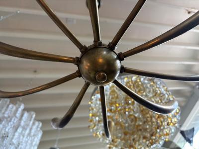 Gaetano Sciolari Italian Modern Brass Chandelier