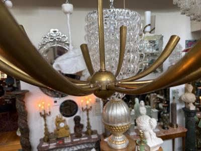 Gaetano Sciolari Italian Modern Brass Chandelier