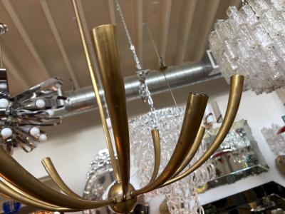 Gaetano Sciolari Italian Modern Brass Chandelier
