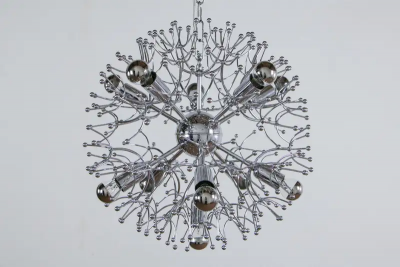 Gaetano Sciolari Italian Space Age Chrome Sputnik Chandelier Pendant Lamp by Gaetano Sciolari
