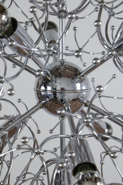 Gaetano Sciolari Italian Space Age Chrome Sputnik Chandelier Pendant Lamp by Gaetano Sciolari