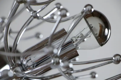 Gaetano Sciolari Italian Space Age Chrome Sputnik Chandelier Pendant Lamp by Gaetano Sciolari