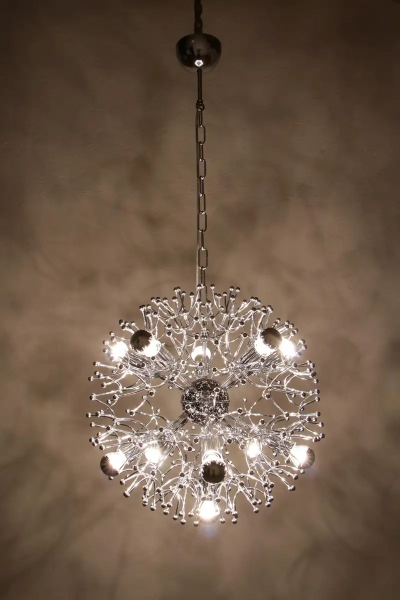 Gaetano Sciolari Italian Space Age Chrome Sputnik Chandelier Pendant Lamp by Gaetano Sciolari