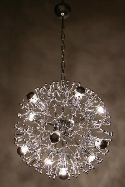 Gaetano Sciolari Italian Space Age Chrome Sputnik Chandelier Pendant Lamp by Gaetano Sciolari