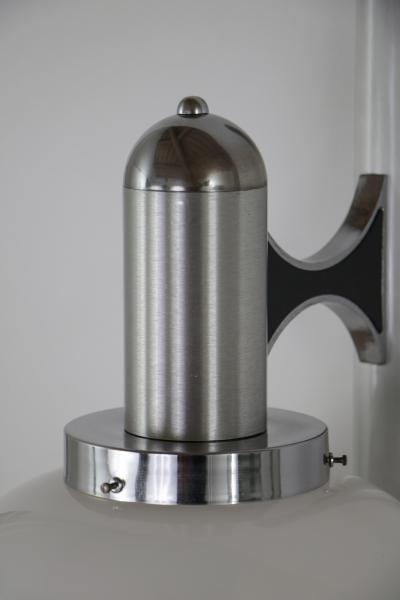 Gaetano Sciolari Italian Space Age Chromed Wall Milk Murano Glass Lamp by Gaetano Sciolari 1960s