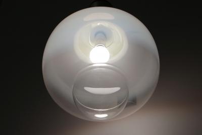 Gaetano Sciolari Italian Space Age Chromed Wall Milk Murano Glass Lamp by Gaetano Sciolari 1960s
