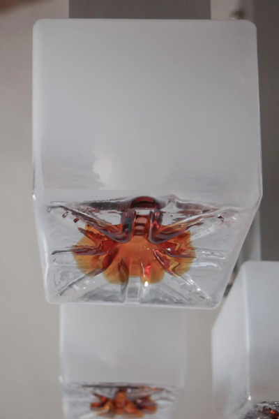 Gaetano Sciolari Italian Space Age Cubic Chandelier by Gaetano Sciolari for Mazzega 1970s