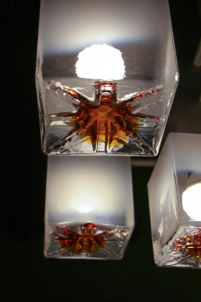 Gaetano Sciolari Italian Space Age Cubic Chandelier by Gaetano Sciolari for Mazzega 1970s