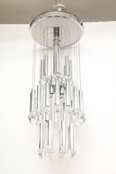 Gaetano Sciolari Large 1970s Italian Scolari Chandelier 