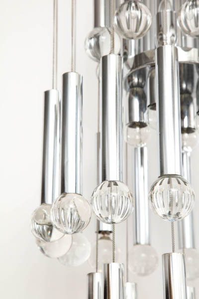 Gaetano Sciolari Large 1970s Italian Scolari Chandelier 
