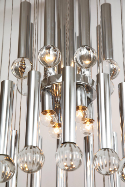 Gaetano Sciolari Large 1970s Italian Scolari Chandelier 
