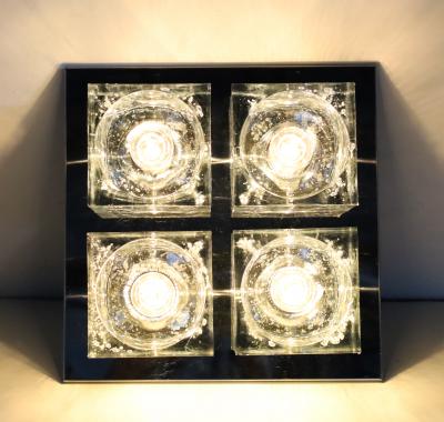 Gaetano Sciolari Murano Block Glass Sconce or Ceiling Light by Gaetano Sciolari for Lightolier