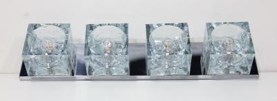 Gaetano Sciolari Murano Block Glass Sconce or Ceiling Light by Gaetano Sciolari for Lightolier