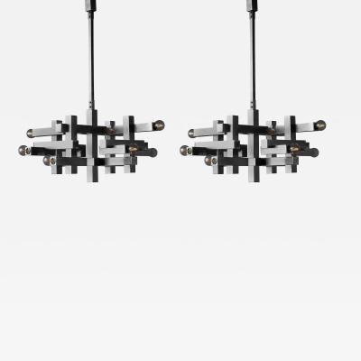 Gaetano Sciolari Pair of Gaetano Sciolari Cubist Chandelier