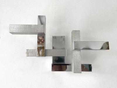 Gaetano Sciolari Pair of Geometry Metal Sconces Italy 1970s