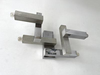 Gaetano Sciolari Pair of Geometry Metal Sconces Italy 1970s