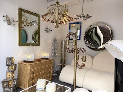 Gaetano Sciolari Pair of Geometry Metal Sconces Italy 1970s