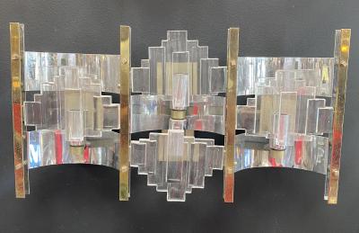 Gaetano Sciolari Pair of Large Wall Sconces by Gaetano Sciolari 1960 