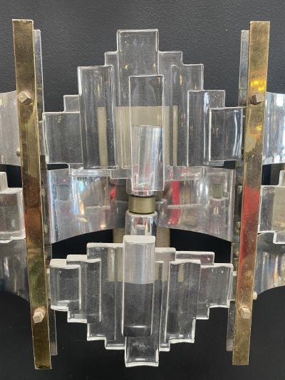 Gaetano Sciolari Pair of Large Wall Sconces by Gaetano Sciolari 1960 