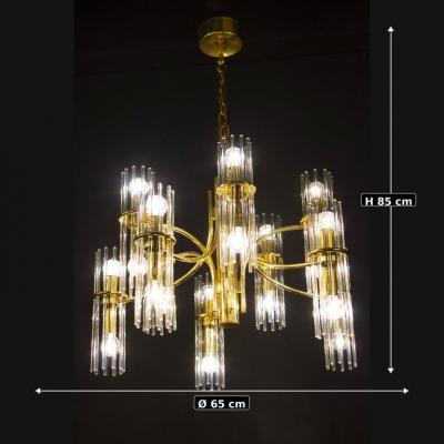 Gaetano Sciolari Pair of Mid Century Modernist Chandeliers by Gaetano Sciolari 1960s