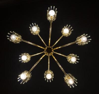 Gaetano Sciolari Pair of Mid Century Modernist Chandeliers by Gaetano Sciolari 1960s