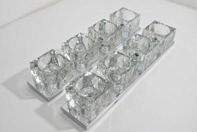 Gaetano Sciolari Pair of Mid Century Wall Lights with Cubist Design by Sciolari for Lightolier