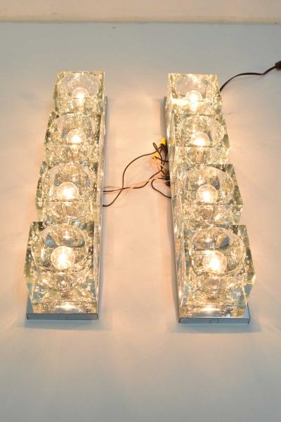 Gaetano Sciolari Pair of Mid Century Wall Lights with Cubist Design by Sciolari for Lightolier