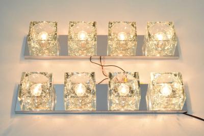 Gaetano Sciolari Pair of Mid Century Wall Lights with Cubist Design by Sciolari for Lightolier